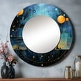thumbnail image 1 of Designart "Starry Confluence Cosmic Harmony" Abstract Shapes Gold Large Round Mirror - Round Mirror Wall Décor - Modern Round Printed Mirror 29" x 29" Inch, 1 of 5