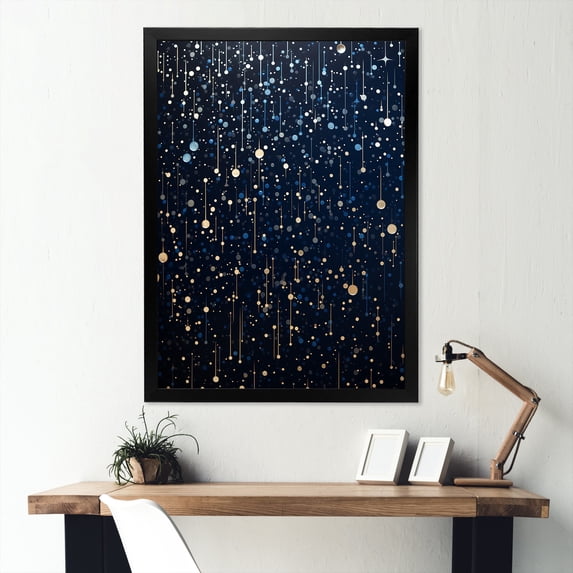 Designart "Starry Night Sky in Indian Art I" People Framed Wall Art - Global Teal Indian Art Bedroom Framed Canvas Wall Art