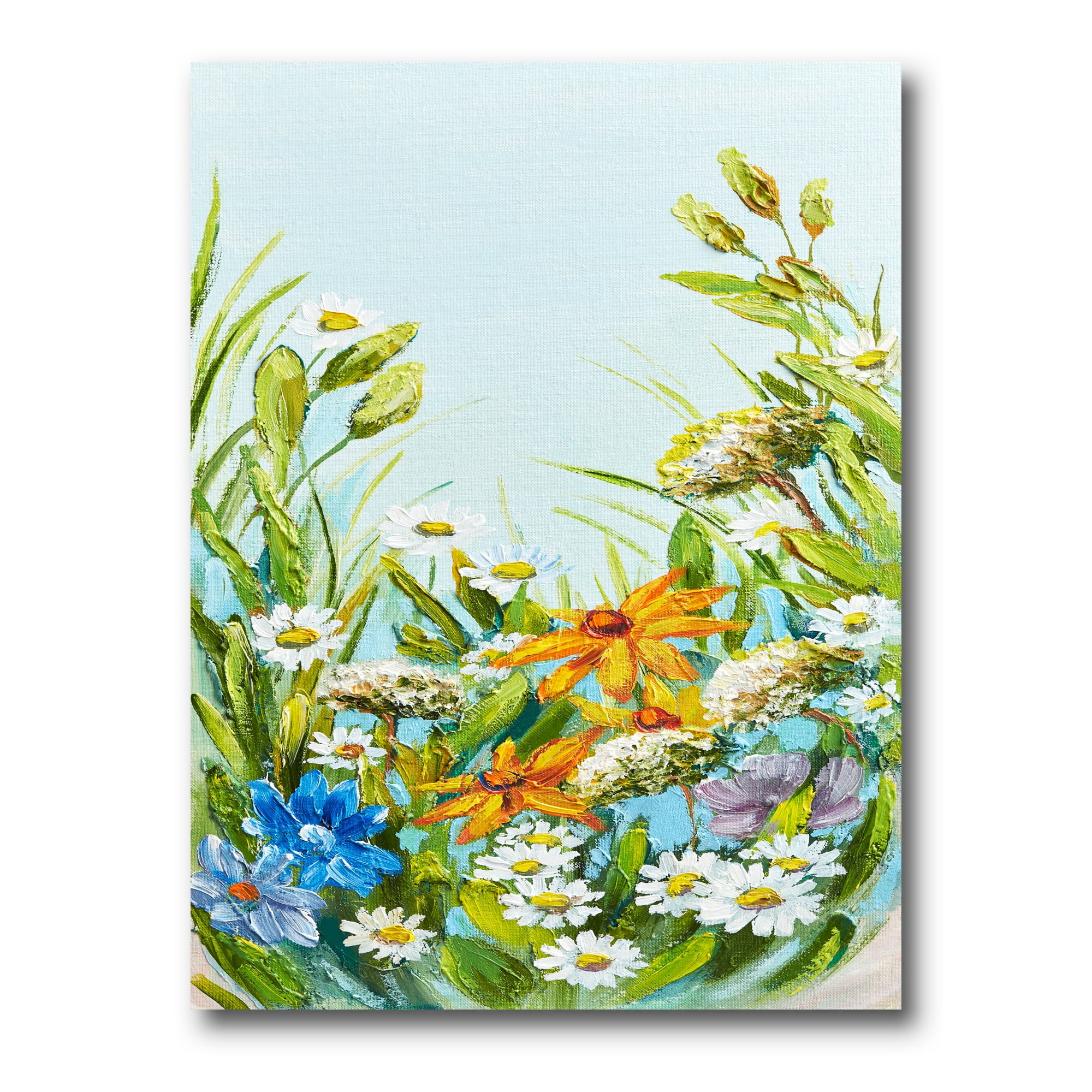 Designart ' Still Life Of Colorful Wildflowers With Leaves II ' Traditional Canvas Wall Art Print