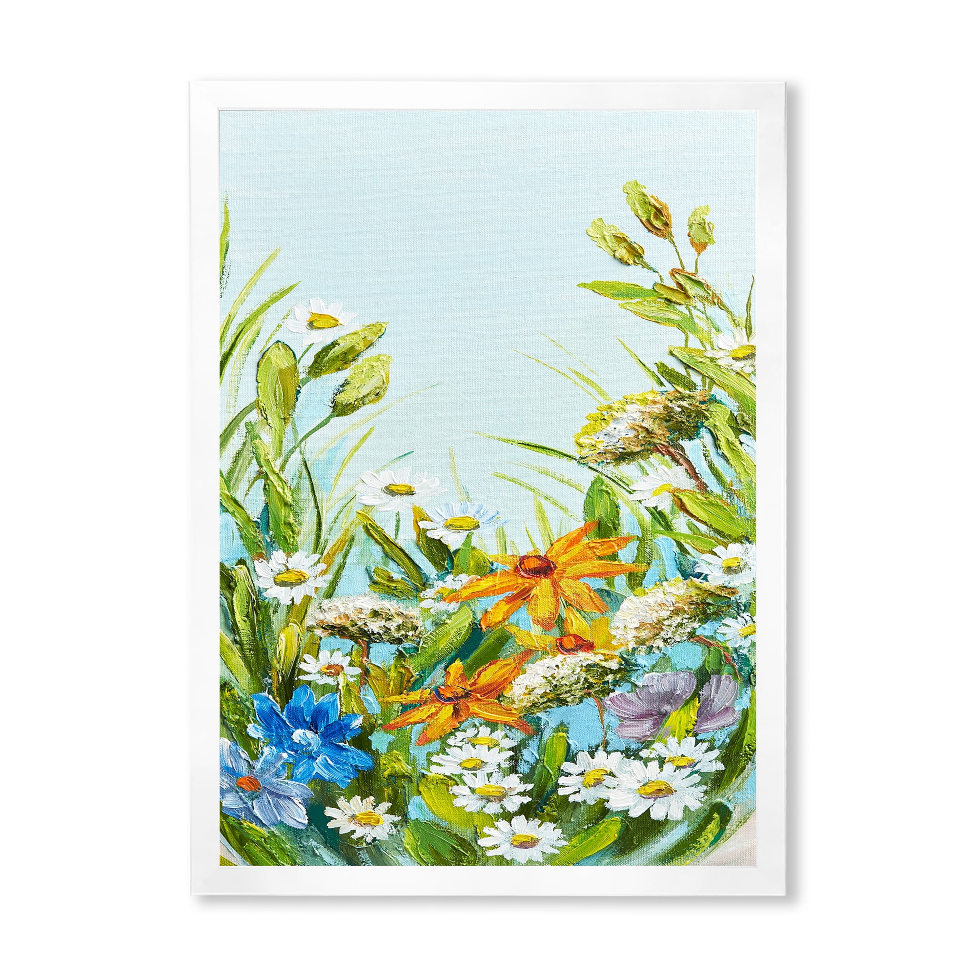 Designart 'Still Life Of Colorful Wildflowers With Leaves II' Traditional Framed Art Print