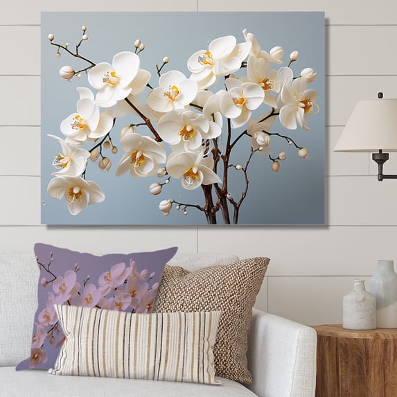 Designart "Still Life Photography Of White Orchids I" Orchids Canvas Art Print