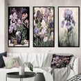 thumbnail image 1 of Designart "Still Life Purple Iris in Antique Vase" Wildflowers Framed Wall Art Set Of 3 - Pink Traditional Frame Gallery Set For Office Decor, 1 of 6