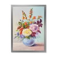 thumbnail image 1 of Designart 'Still Life With Asters On Colorful Flowers In Vase' Traditional Framed Art Print, 1 of 4