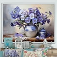 thumbnail image 1 of Designart "Still Life With Purple Pansies" Pansies Floater Framed Canvas Art Print, 1 of 5