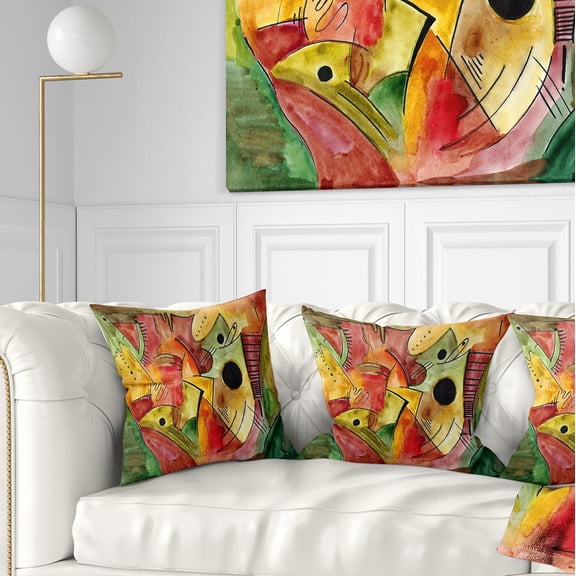 Designart Stimulating Mood - Abstract Throw Pillow - 16x16