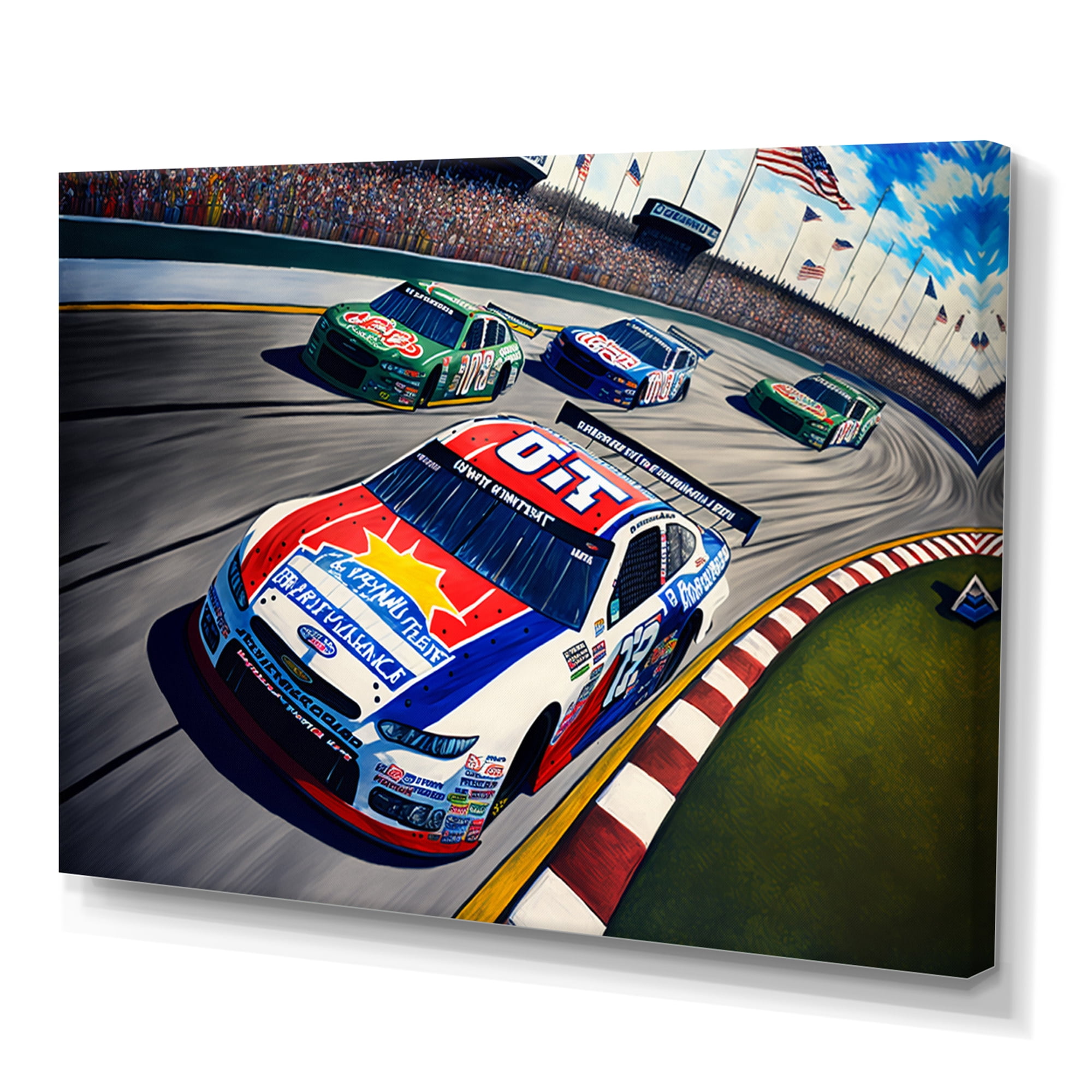 Designart Stock Car Racing Last Lap I Canvas Wall Art