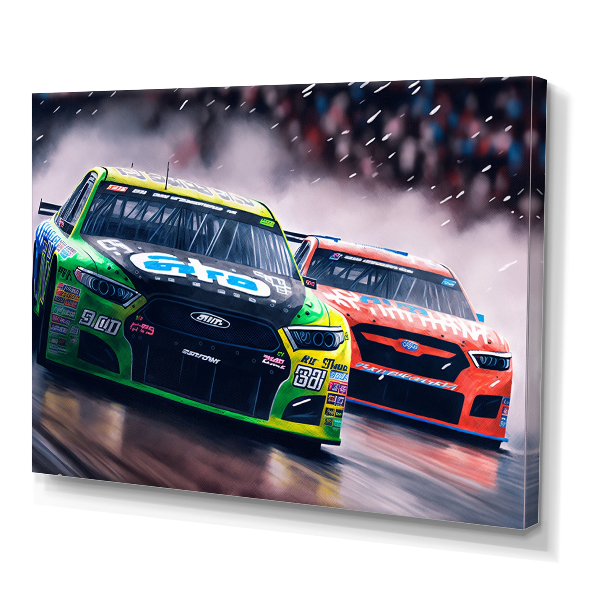 Designart Stock Car Racing Last Lap IV Canvas Wall Art