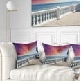 thumbnail image 1 of Designart Stone Balcony with Ocean View - Seashore Photo Throw Pillow - 18x18, 1 of 5