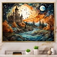 thumbnail image 1 of Designart "Stone Fortress Castles I" Architecture Floater Framed Wall Art Living Room, 1 of 7