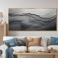 thumbnail image 1 of Designart "Stone River Grey and White Serenity III" Extra Large Fractal Framed Wall Art - Modern White Abstract Entryway Framed Wall Art Print, 1 of 7