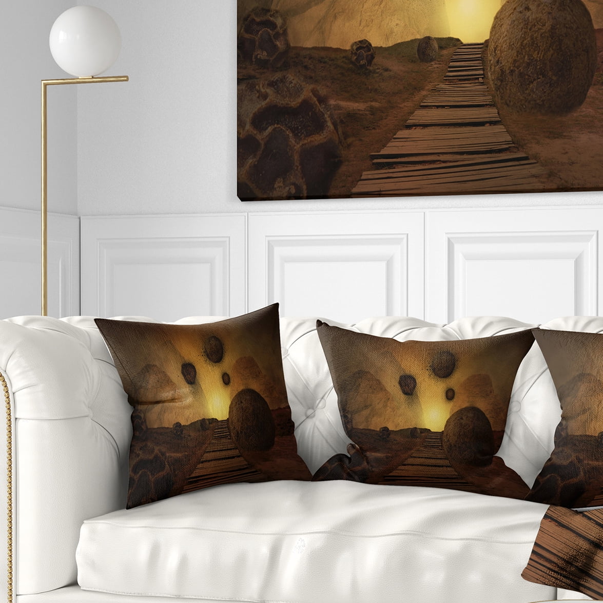 Designart Stones From Space - Abstract Throw Pillow - 18x18