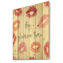 Designart 'Stop Glamour Time Chic Accents' Fashion Print on Natural Pine Wood
