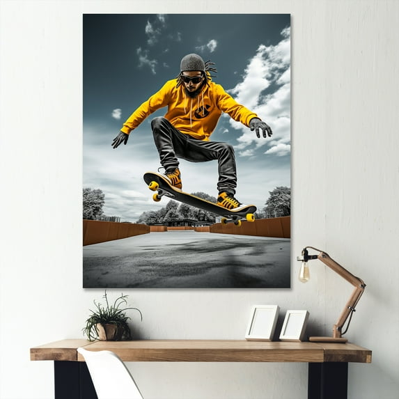 Designart "Stories of Skateboarding" Sports Canvas Print