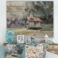 thumbnail image 1 of Designart 'Storm On A Rustic House On Mountain Top ' Country Print on Natural Pine Wood, 1 of 5