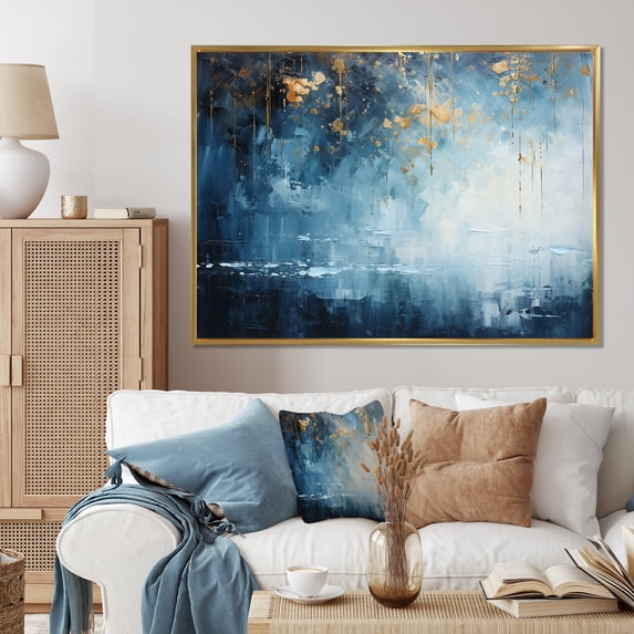 Designart "Storm Torrential horizon II" Modern Floater Framed Canvas Print