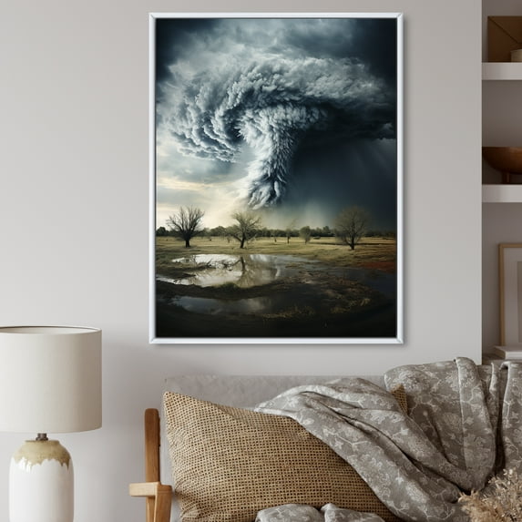 Designart "Storms of Tornadoes" Landscape & Nature Floater Framed Canvas Print