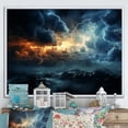 thumbnail image 1 of Designart "Stormy Skies Illuminated by Lightning" Landscapes Floater Framed Wall Decor, 1 of 7