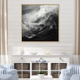 thumbnail image 1 of Designart "Stormy Waves In Black And White II" Ocean Floater Framed Canvas Art Print, 1 of 5