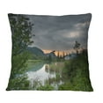 thumbnail image 1 of Designart Stormy Weather Over Swamp - Landscape Printed Throw Pillow - 16x16, 1 of 1
