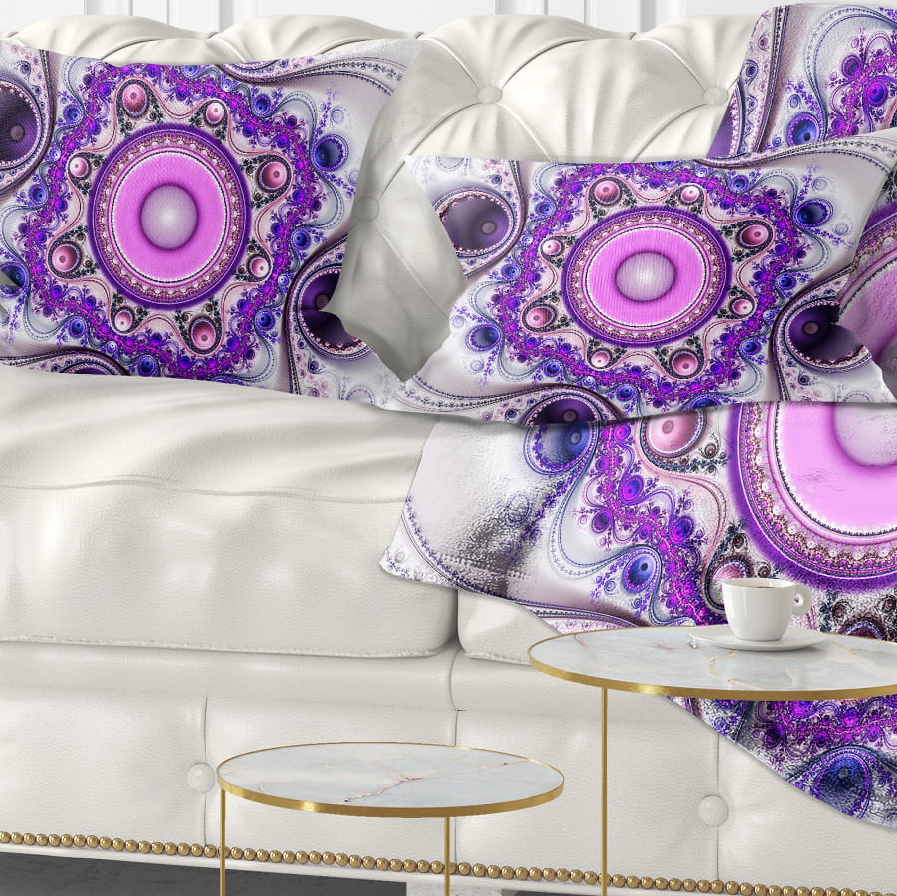 Designart Strange Flower with Wavy Curves - Floral Throw Pillow - 12x20