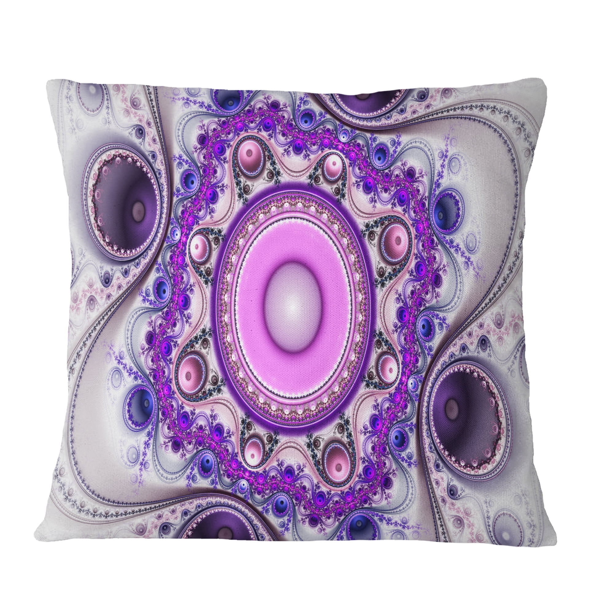 Designart Strange Flower with Wavy Curves - Floral Throw Pillow - 16x16