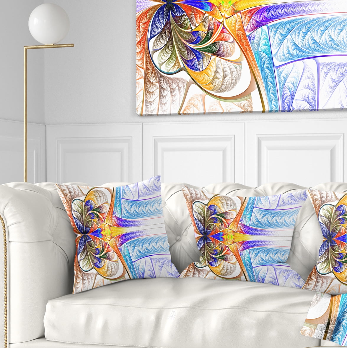 Designart Strange Fractal Desktop - Abstract Throw Pillow - 16x16