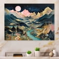 thumbnail image 1 of Designart "Stream Through The Mountains Flowing Beauty" Abstract Landscape Metal Art Print, 1 of 5