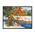 thumbnail image 1 of Designart 'Stream Through The Winter Forest I' Lake House Framed Canvas Wall Art Print, 1 of 5
