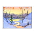 thumbnail image 1 of Designart 'Stream Through The Winter Forest II' Lake House Framed Canvas Wall Art Print, 1 of 1