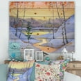 thumbnail image 1 of Designart 'Stream Through The Winter Forest II' Lake House Print on Natural Pine Wood, 1 of 5