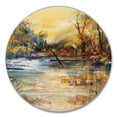 thumbnail image 1 of Designart 'Stream in Forest Oil Painting ' Farmhouse wall clock, 1 of 3