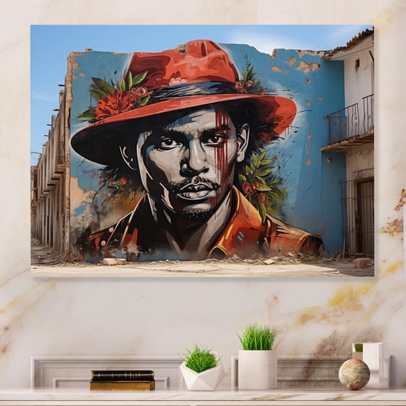 Designart "Street Art of Cuban Men" Modern Metal Art Living Room