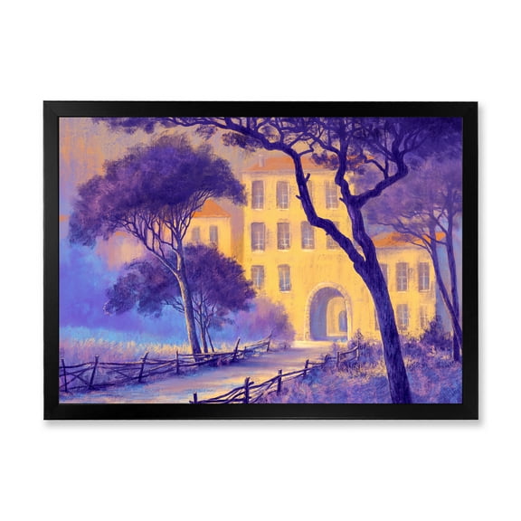 Designart 'Street Landscape OF Footpath & Trees In A City' Traditional Framed Art Print