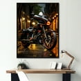 thumbnail image 1 of Designart "Street Style Urban Motorbike I" Motorcycle Floater Framed Canvas Prints, 1 of 5