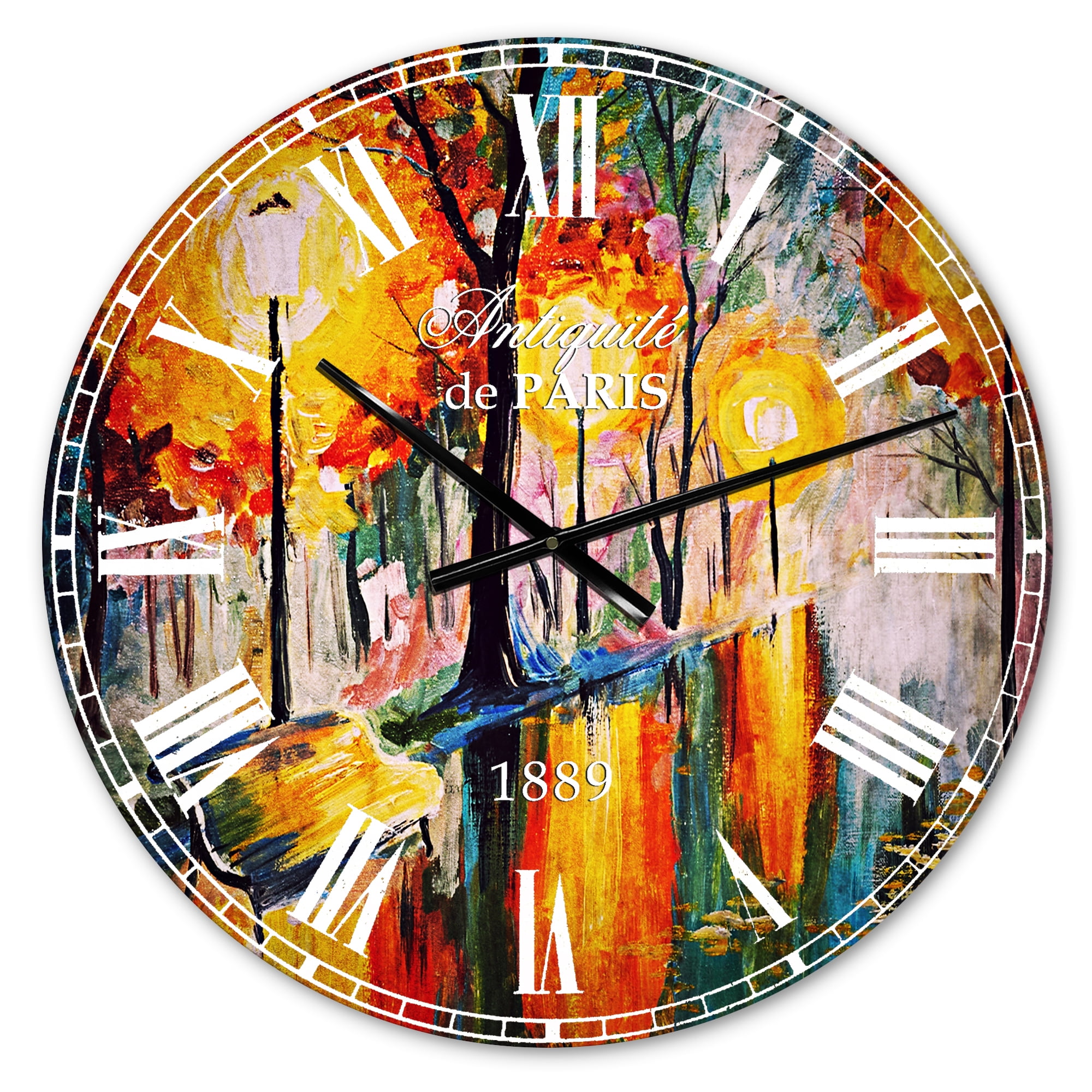 Designart 'Street in Autumn' French Country Wall Clock
