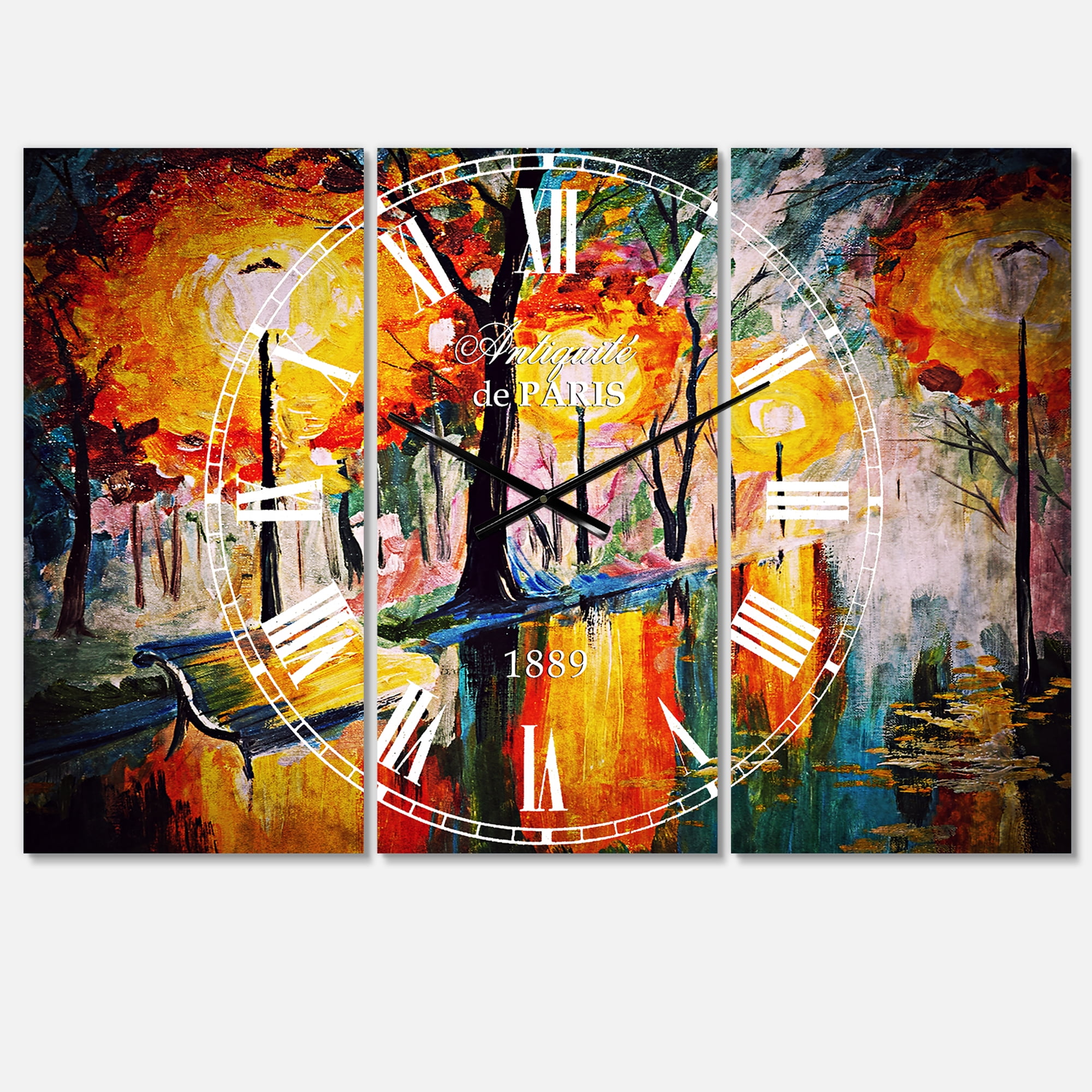 Designart 'Street in Autumn' Mediterranean wall clock