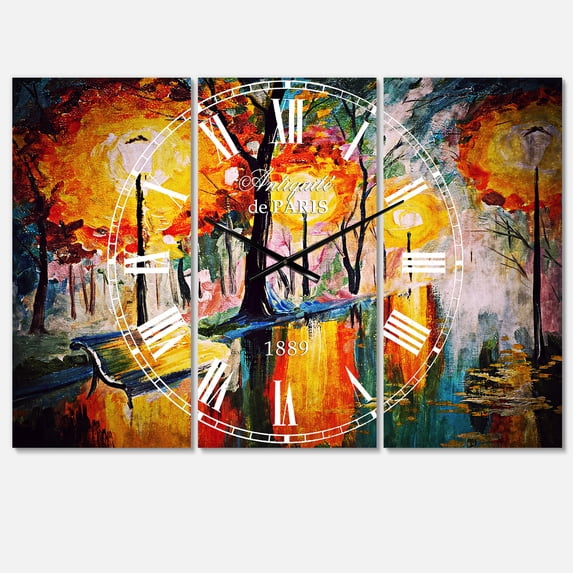 Designart 'Street in Autumn' Mediterranean wall clock