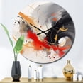 thumbnail image 1 of Designart "Striking Black and Red Strokes" Fractals Oversized Wall Clock, 1 of 5