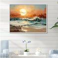 thumbnail image 1 of Designart "Striking Scenery Of Beach Sunset I" Coastal Sunset Floater Framed Canvas Wall Art, 1 of 5