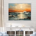 thumbnail image 1 of Designart "Striking Scenery Of Beach Sunset II" Coastal Sunset Floater Framed Canvas Prints, 1 of 5