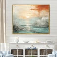 thumbnail image 1 of Designart "Striking Scenery Of Beach Sunset V" Coastal Sunset Floater Framed Wall Art Prints, 1 of 5