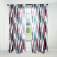 thumbnail image 1 of Designart "Striped Pattern With Blue And Pink Paint" Striped Blue, Pink Curtain 1 Panel, 1 of 6