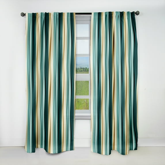 Designart "Striped Pattern With Luxurious Whispers" Striped Blackout Curtain Panels