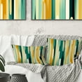 thumbnail image 1 of Designart "Striped Pattern with Jungle Green and Yellow Tones" Striped Printed Throw Pillow, 1 of 5