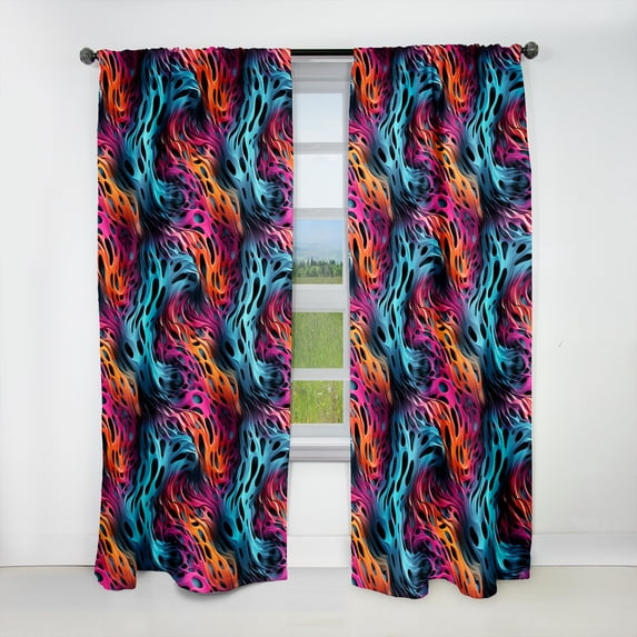 Designart "Stripes Of The Future I" Abstract Blackout Curtain Panels