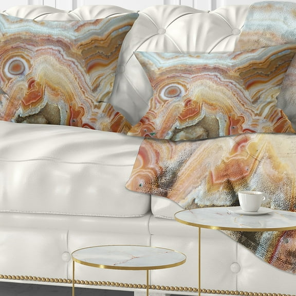 Designart Strips and Ovals on Agate - Abstract Throw Pillow - 12x20