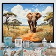thumbnail image 1 of Designart "Stroll Savannah African Wall art II" African Floater Framed Canvas Art Print, 1 of 7