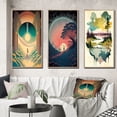 thumbnail image 1 of Designart "Stroll Toward the Full Moon Glow I" Abstract Landscape Framed Wall Art Set Of 3 - Blue Abstract Landscapes Frame Gallery Wall Set For Home Decor, 1 of 6