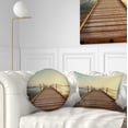 thumbnail image 1 of Designart Strong Wooden Boardwalk into Sea - Bridge Throw Pillow - 12x20, 1 of 5