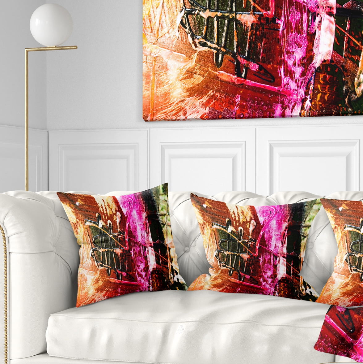 Designart Structure Abstract Art - Abstract Throw Pillow - 16x16